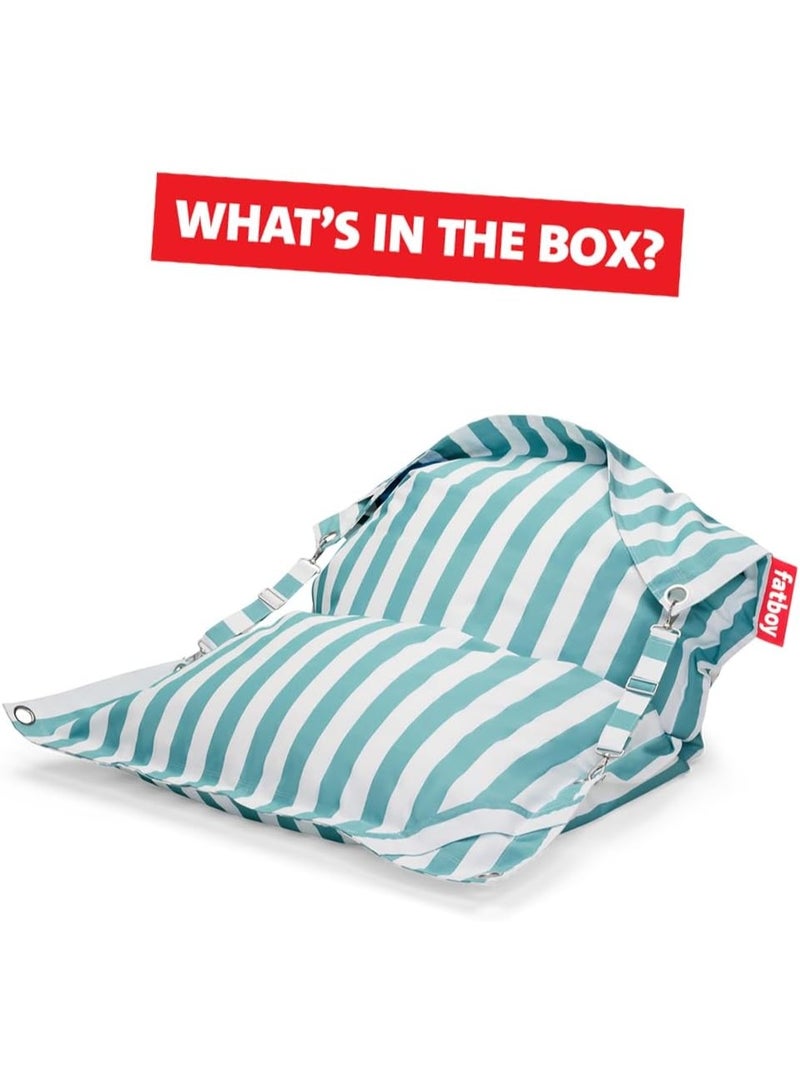 Fatboy كرسي الفات بوي باجل أب | قابل للتعديل، مريح | داخلي وخارجي | قماش مقاوم للماء | مقعد صالة متعدد الاستخدامات، متين | متوفر بقماش أوليفين | 185x132 سم - مخطط أزور أزرق - Image 3